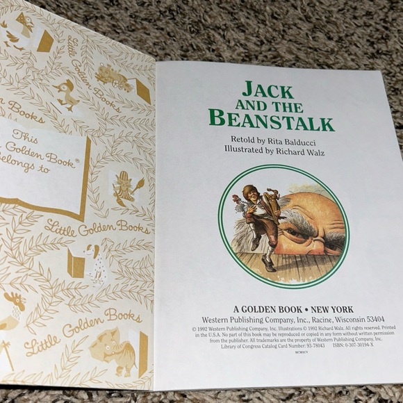 !!**KIDS BOOKS 4/$10**!! A Little Golden Book Jack And The Beanstalk 1992 207-67 - Picture 2 of 8